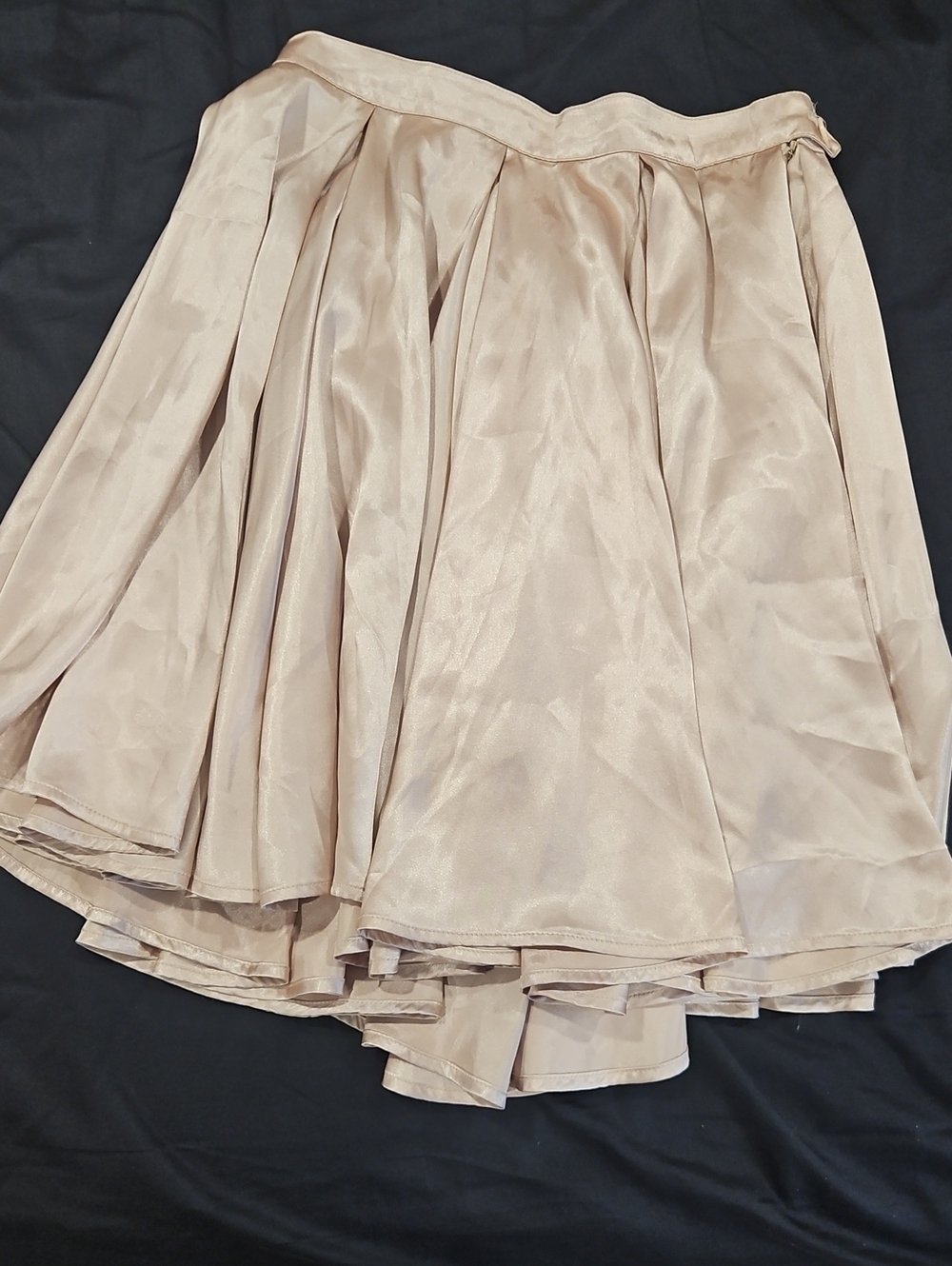American Apparel Neutral Beige Satin Circle Skirt